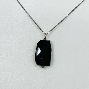 Hand Made Sterling silver onyx pendant necklace - GM52